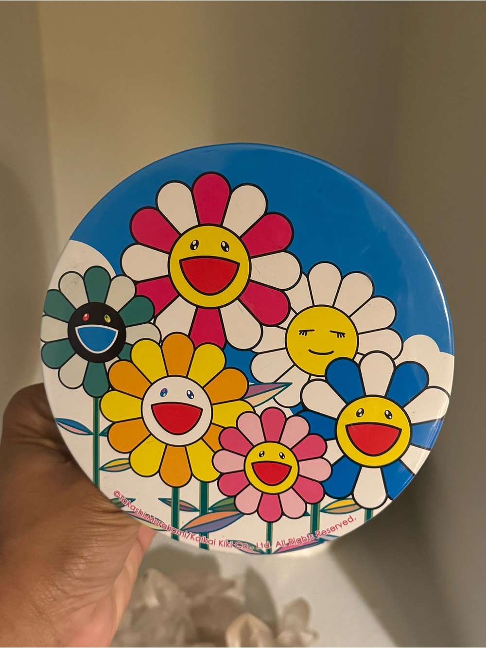 Takashi Murakami Smiling Flower Brooch Pin